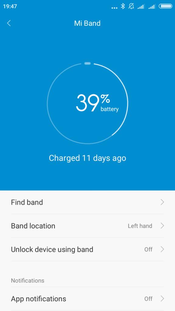 Xiaomi Mi Band 1S bateria